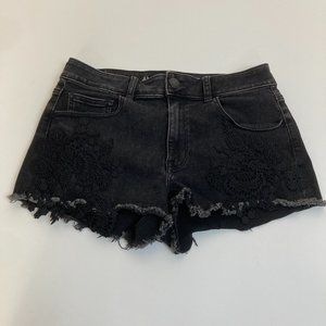 American Eagle hi-rise shortie jean shorts super stretch size 10